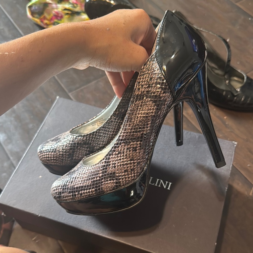 Guess Black and Gray Stiletto Heels